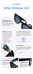 Factory Price Oem AI Smart Glasses Camera 500W HD Photo Taking Navigation Translation Video Recording Call Ultra Touch Button