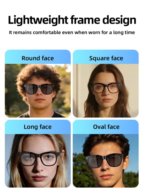 F09 NEW AI Translate Wireless Call FM Smart Glasses Men Women Music Player TWS Eyeglasses UV Protection Sunglasses Waterproof