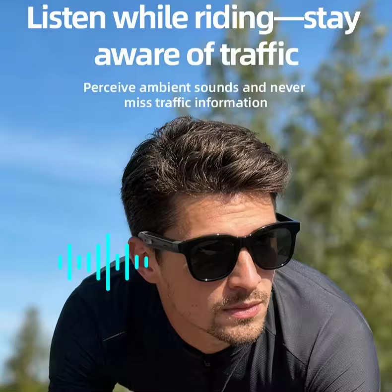 FM Smart Glasses Photochromic Bt Wireless Hands-Free Communication Audio Touch Control Multifunctional Driving Smartglasses