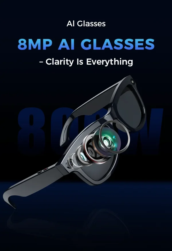 Factory Price Oem AI Smart Glasses Camera 500W HD Photo Taking Navigation Translation Video Recording Call Ultra Touch Button