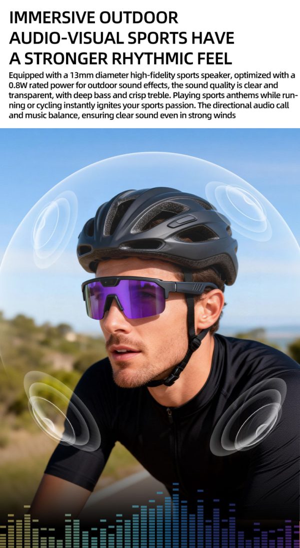 Q01 Outdoor Sport Cycling Smart Video Glasses Sunglasses UV Protection WiFi Transmission 1080P Video Cycling Smart Glasses