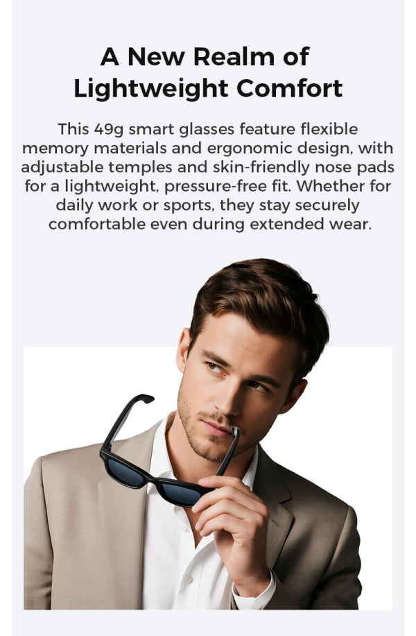 Factory Price Oem AI Smart Glasses Camera 500W HD Photo Taking Navigation Translation Video Recording Call Ultra Touch Button