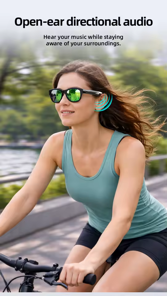 FM Smart Glasses Photochromic Bt Wireless Hands-Free Communication Audio Touch Control Multifunctional Driving Smartglasses