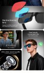 New Fashion Electronic Smart Touch Sensitive Controlled Dimming Color Changing Glasses for Music Calls Wireless Audio Headphones