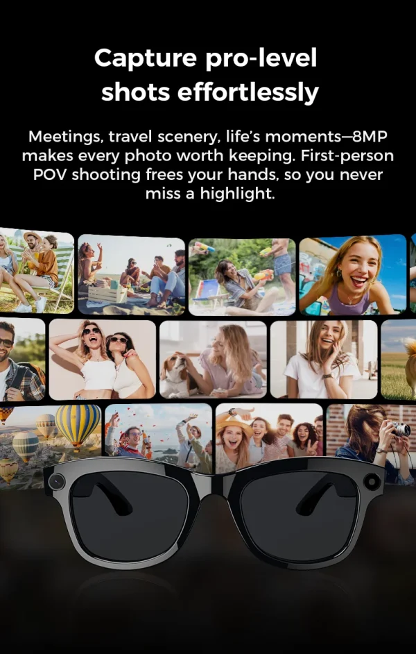 Factory Price Oem AI Smart Glasses Camera 500W HD Photo Taking Navigation Translation Video Recording Call Ultra Touch Button