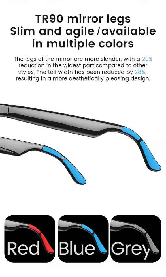 2026 Factory Newest Hight Quality UV protection Smart Glasses Touch Changing Colors Smart Wearable Music BT Calls Outdoor/indoor