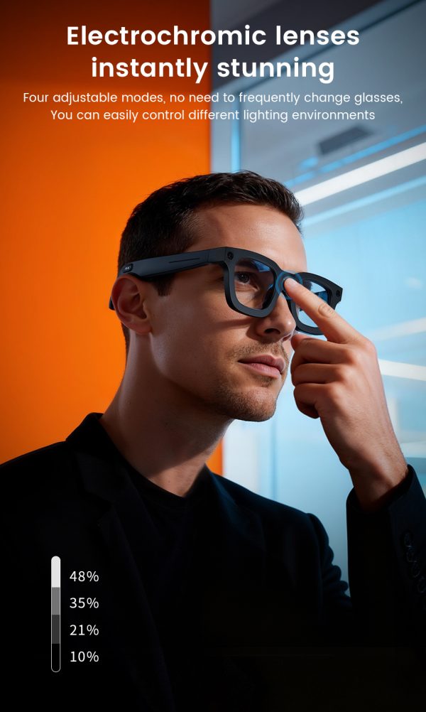 E02C E03C E09C Smart Glasses HD Photo Video Record Open AI Real-time Translation Touch Photochromic Lenses  Call Music Glasses
