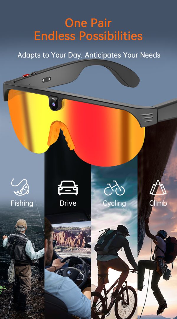 Factory Oem Price AIMB G5 Smart Glasses for Men 2 in 1 Magnetic Lens Travel Sunglasses BT Call Voice Assistant UV Outdoor G5